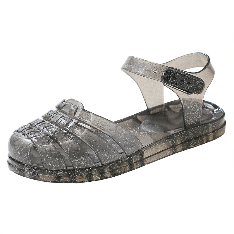 Summer new Joker children slippers girls jelly shoes Crystal Princess baby soft sole shoes beach shoes