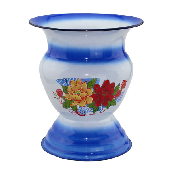 Wholesale Enamel Thickened Old Fashioned Large High Foot Spittoon Toilet Enamel Old Man's Potty Urine Basin Household Night Bucket