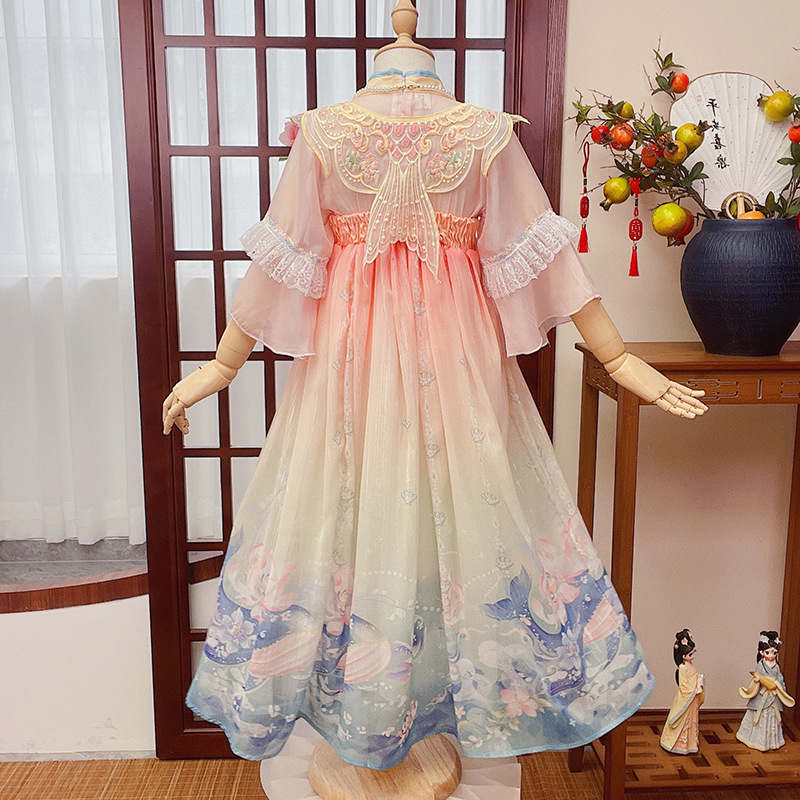 Children's Hanfu summer clothing Super fairy ancient costume girl 2023 New Girl's ancient Tang suit summer children's clothing skirt summer