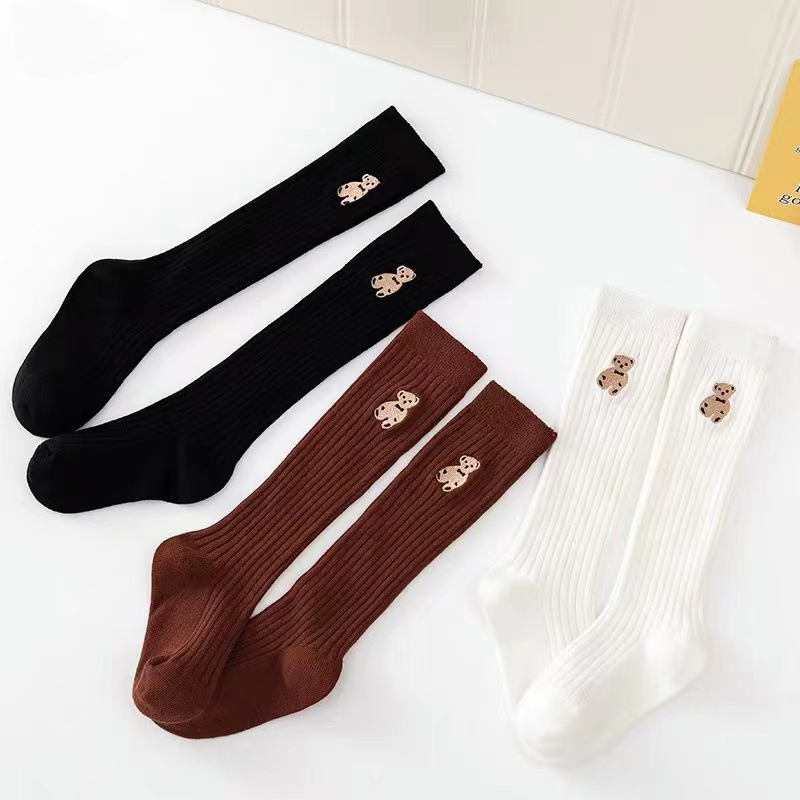 Girls' mid-calf socks spring and autumn calf socks South Korea bear children's stockings autumn thin ins fashionable high-calf socks