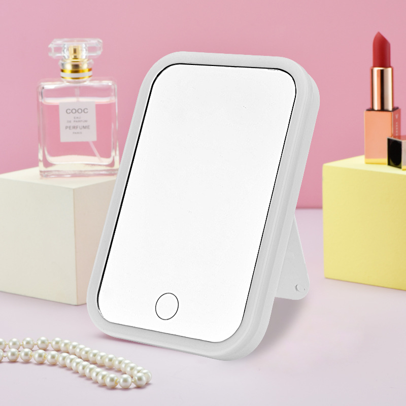 LED Makeup Mirror with Light Smart Touch Internet Celebrity Live Desktop Light-filling Mirror Desktop Student Beauty USB Dressing Mirror