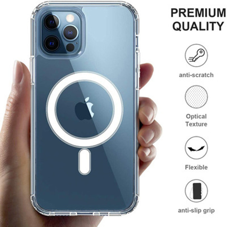 適用iPhone15Pro官方PC透明磁吸magsafe手機殼蘋果14無線充保護套