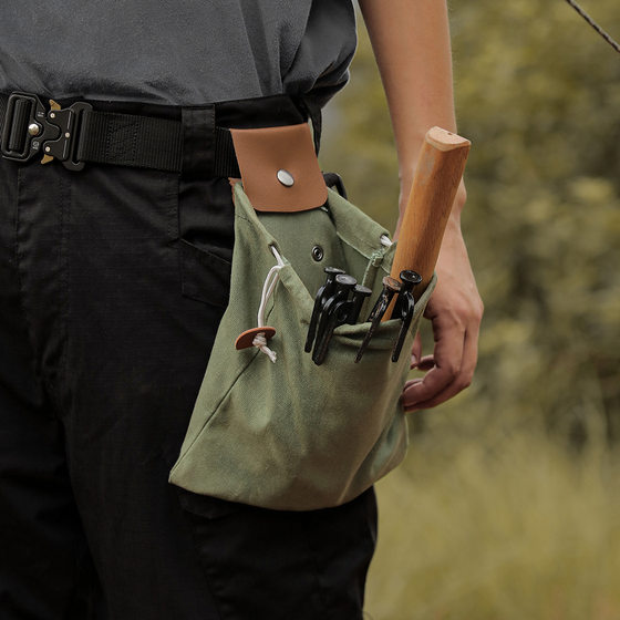 Outdoor Foraging Bag Fruit Picking Bag Waist Hanging Tools Waist Bag Bundle Pocket Folding Canvas Tools Storage Bag