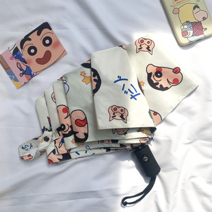in stock Wholesale Cartoon Umbrella Sunny and Rainy Dual-use Black Sun Umbrella Automatic Female Sunscreen Student Sunshade UV Protection