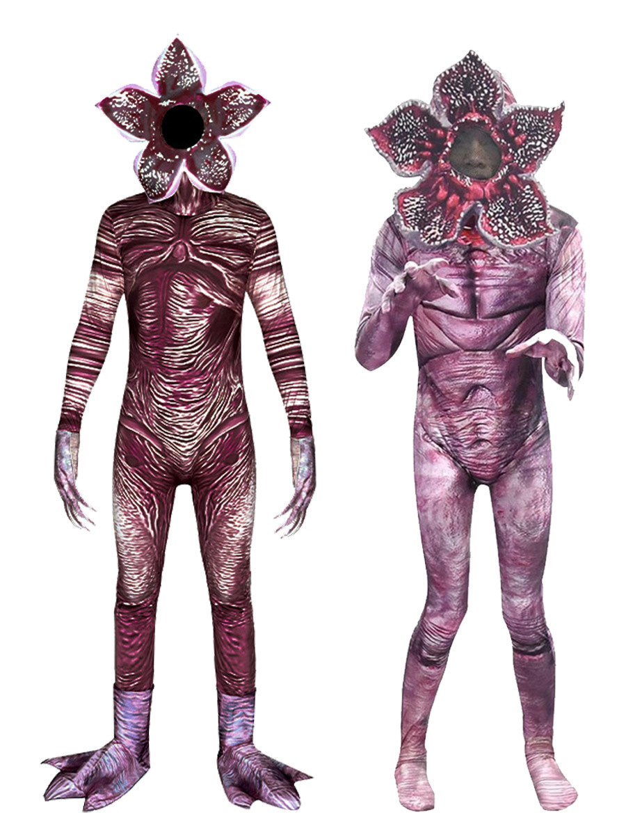 萬聖節恐怖cosplay服裝怪奇物語cos魔王派對緊身衣連體衣食人花