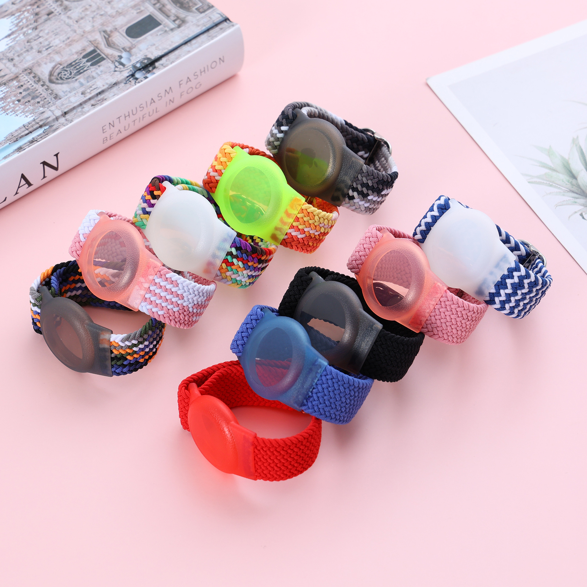 Suitable for Apple airtag Nylon Woven Strap Elastic Band Adjustable Apple Anti-lost Locator Protective Cover
