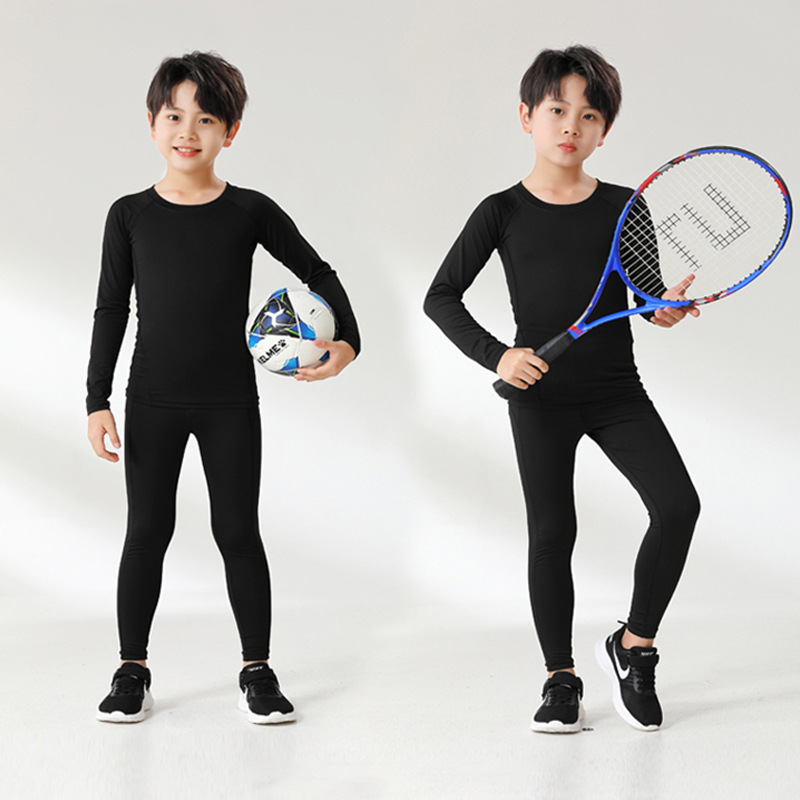 Children's Tight Clothes Training Clothing Set Fitness Boys' Sportswear Fitness Base Shirt Quick-drying Girls Primary and Secondary School Students