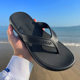 Ludadi Flip-Flops Men's Summer Non-slip Outdoor Wear Sandals Flip-flops Wear-resistant Black Rubber Beach Shoes Trendy