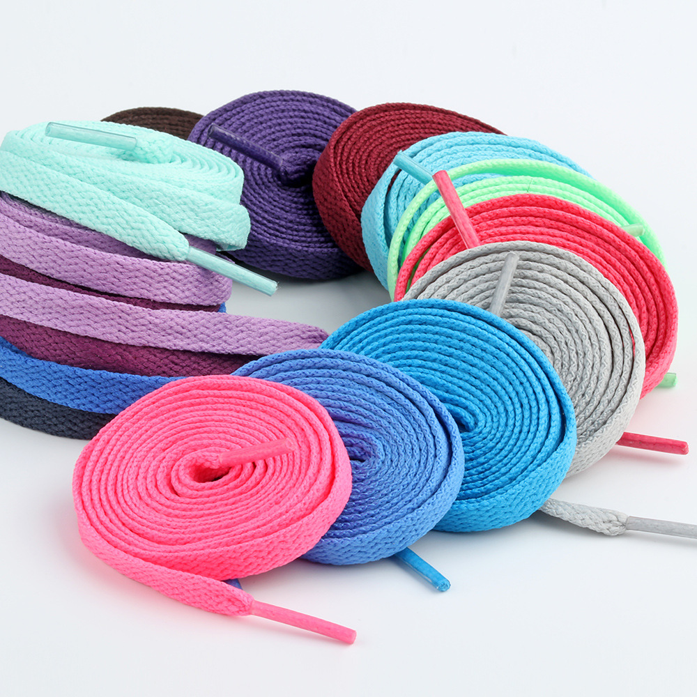 Factory in stock white shoes all-match Universal Sports Leisure mountaineering basketball shoes shoelace 8mm single layer flat shoelace