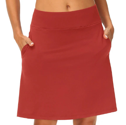 2023 Summer New Cross-border AliExpress Sports Tennis Skirt Fake Two-piece Yoga Fitness Anti-light Midi Dress
