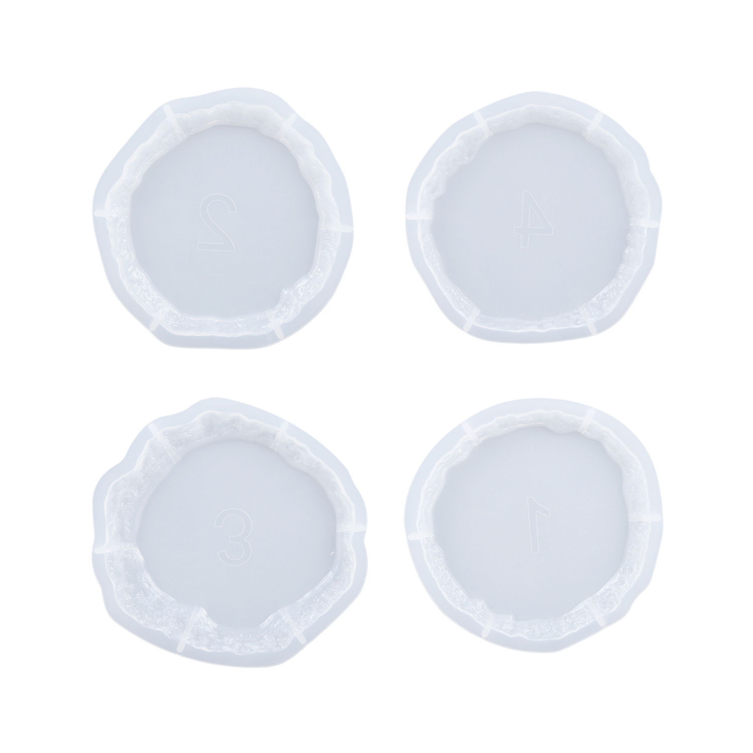 diy crystal drop glue epoxy resin mine edge irregular coaster Box coaster set mirror silicone mold