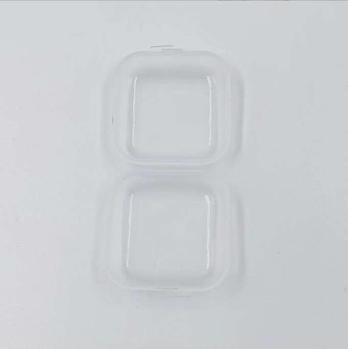 Plastic earplug box flip conjoined jewelry packaging electronic hardware transparent decorative small square box pp plastic box