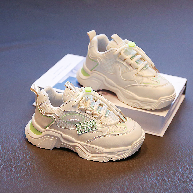 Spring New Children's Mesh Sneakers Breathable White Shoes Outdoor Casual Shoes Single Shoes Torre Shoes Trendy Kids
