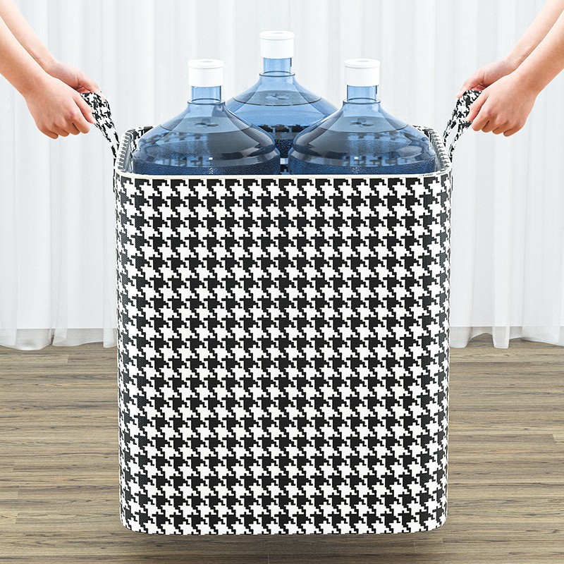 Quilt Clothes Storage Bag Large Capacity Houndstooth Storage Box Moisture-proof Mildew-proof Non-woven Fabric Moving Packaging and Finishing Bag