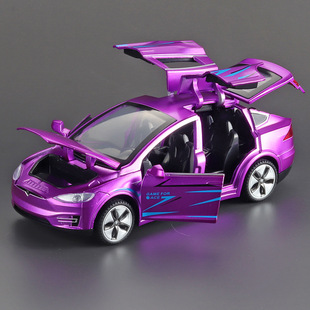 1:32 simulation tesmodelx model alloy car model open door sound and light pull back children's toys cross-border wholesale