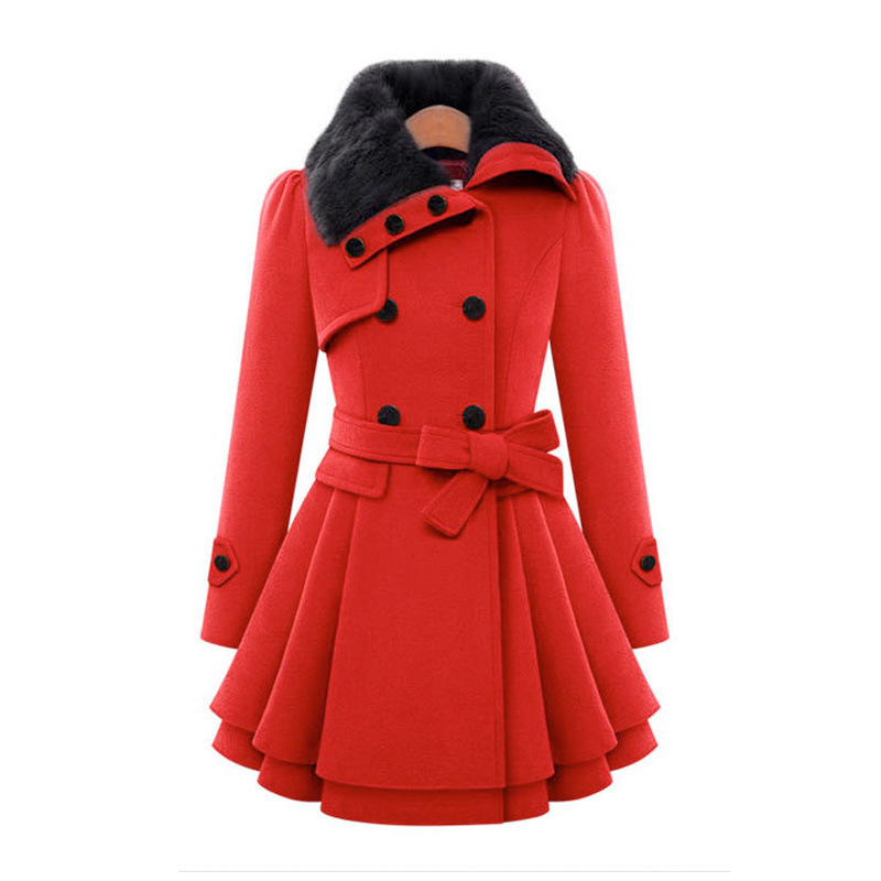 2023 Neue europäische und amerikanische große Damen-Wolljacke in Slim Fit mit mittlerer Länge, zweireihiger, verdickter Mantel, Trenchcoat mit Wollkragen_voghion.com