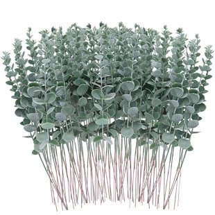 Cross-border Amazon artificial flower hanging Frost eucalyptus leaves stem autumn decoration fake plant wedding DIY flower arrangement