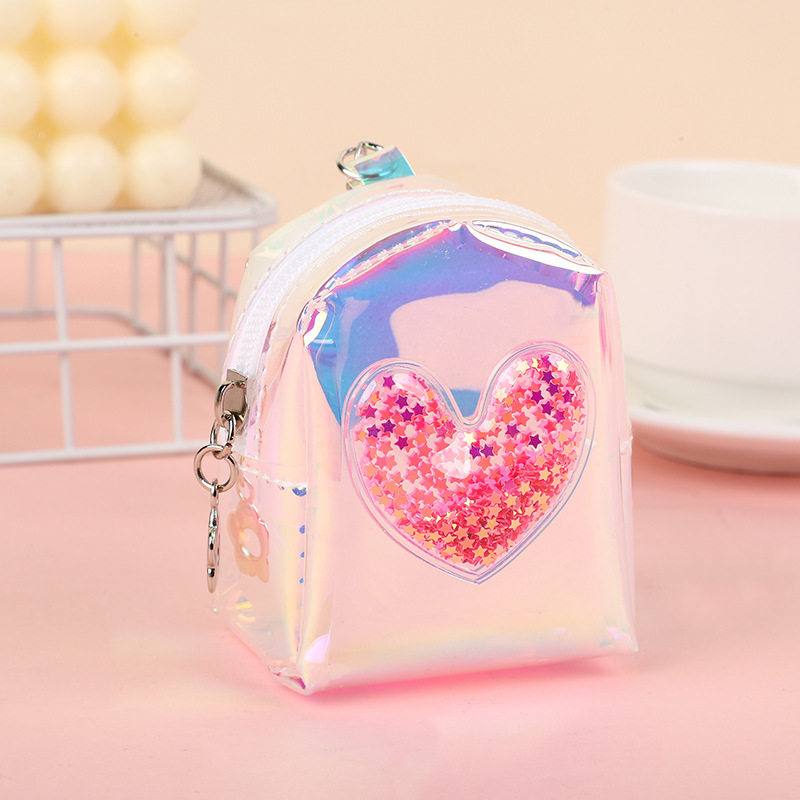 Bag Women's 2024 New Transparent Jelly Coin Purse Student Portable Mini Small Bag Cartoon Cute Small Wallet