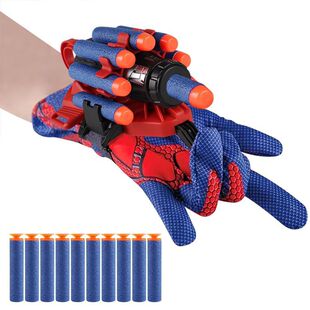 Children's soft bullet gun wrist toy bracelet hero spider launcher soft bullet suction cup spinning spray can stick to the wall