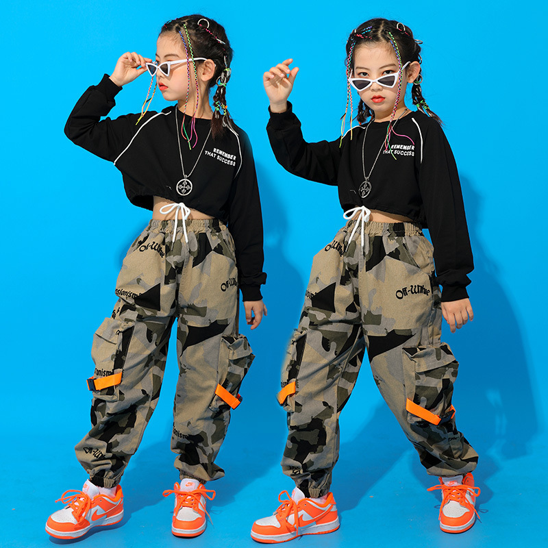 子供の街のダンス服の春秋男の子のヒップホップの出演服の女の子のファッションのショーのファッションのダンスのダンスのダンスの演壇のドラム|undefined