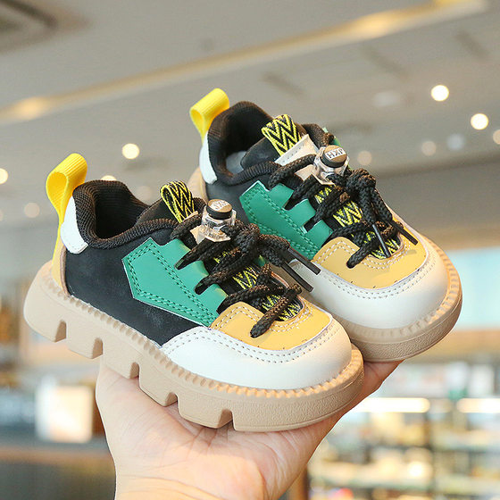Children's Sneakers 2024 Spring and Autumn New Boys' Sneakers Non-slip Girls' Casual Shoes Soft-soled Baby Shoes Single-layer Shoes