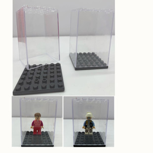 Compatible with Lego building blocks series accessories small particle dust box transparent cover Display Box storage square box toy