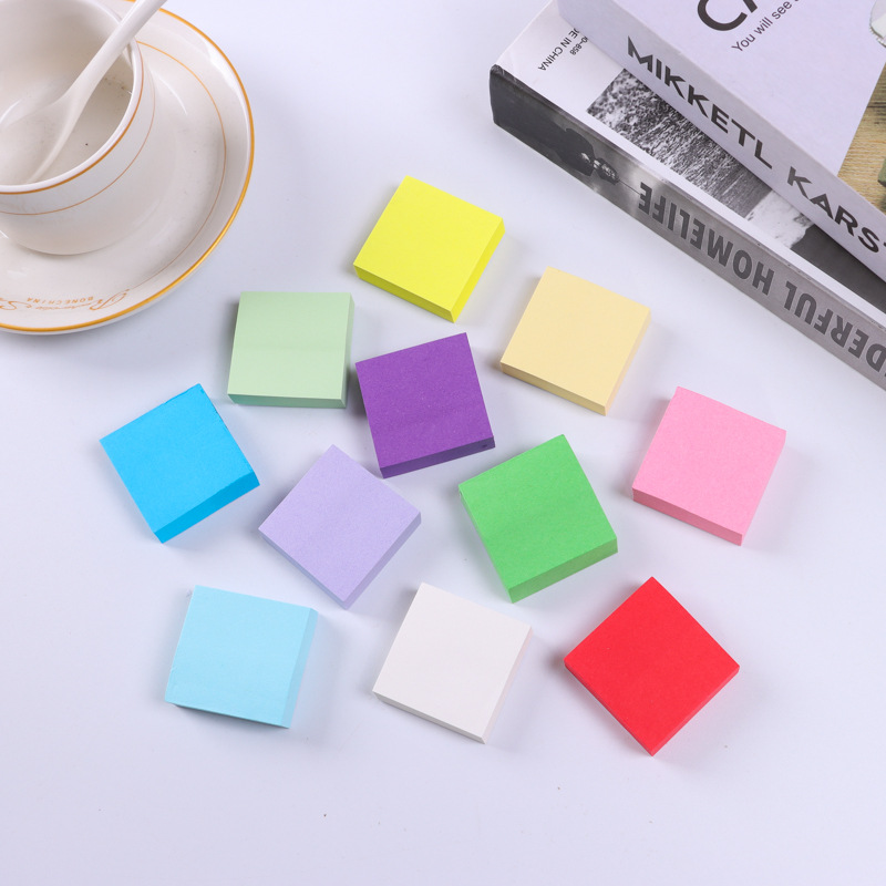 Wholesale student ins mini note paper color small square sticky notes self-adhesive index stickers fluorescent paper N times stickers