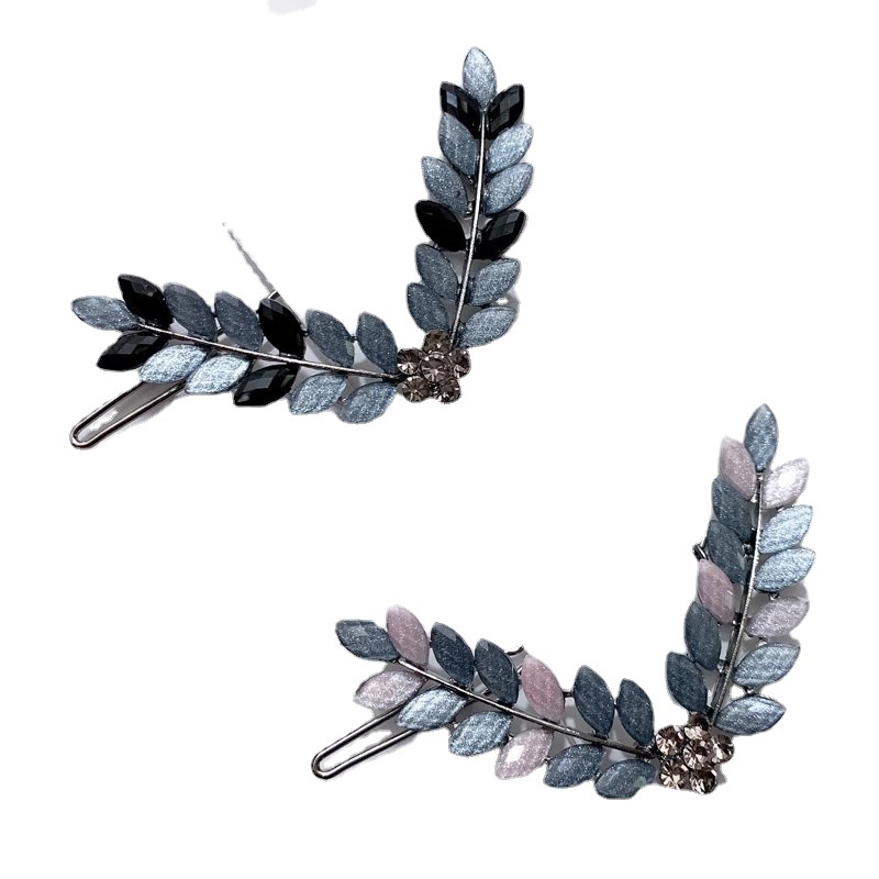 Alloy Simple One-character Clip Back Head Hairclip Elegant Light Luxury Fashion Five-pointed Star Stall Blue Hair Accessories Side Clip