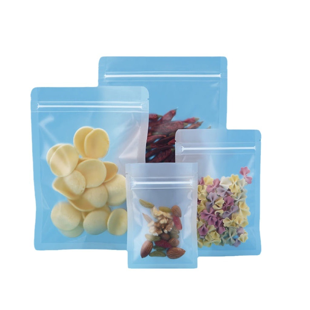 Transparent packaging bag self-standing plastic bag frosted ziplock bag candy Food small packaging bag fruit tea sealed bag