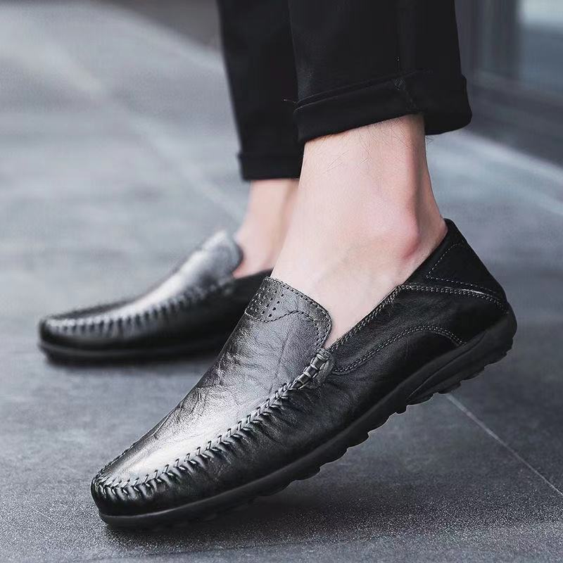 2023 Spring Men's Casual Leather Shoes New Fashion Men's Leather Shoes Slip-on Shoes Wholesale Trendy Men's Shoes