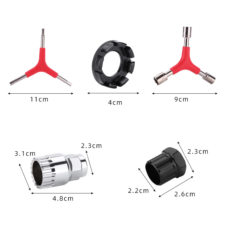 Remove the center shaft tooth plate flywheel bicycle mountain bike tool chain cutter hexagon wrench spoke wrench bracket
