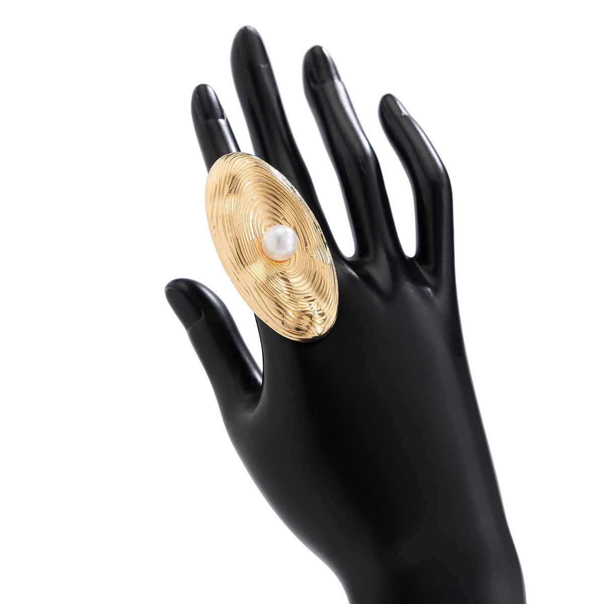 Europa e Stati Uniti transfrontaliero ins esagerato metallo vento piega perla anello personalità dolce fresco linea anello aperto anello_voghion.com
