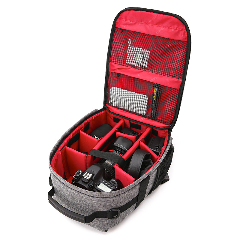 [Cross-border Explosions] SLR Double Shoulder Camera Bag Waterproof Small Photography Bag Outdoor Leisure Backpack