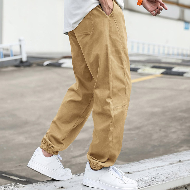 Four seasons men's casual pants trendy elastic pants fashion toe pants foreign trade casual sports work pants men