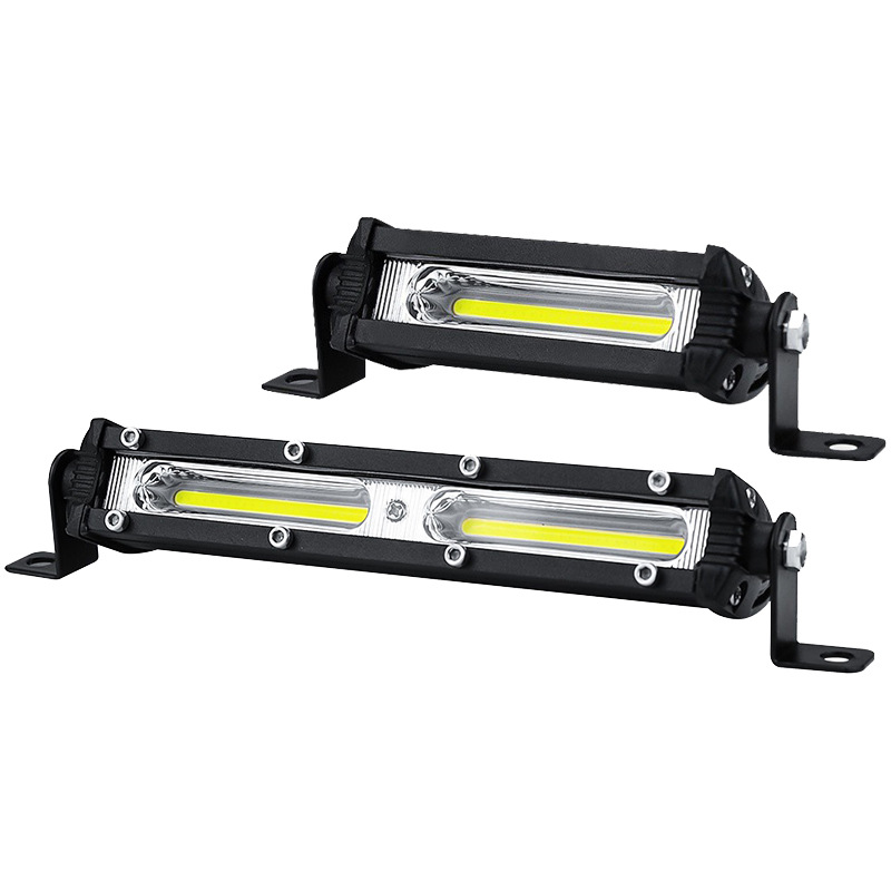 YGZ car LED work light small single row 7 inch COB 18W long strip light off-road vehicle ceiling light spotlight