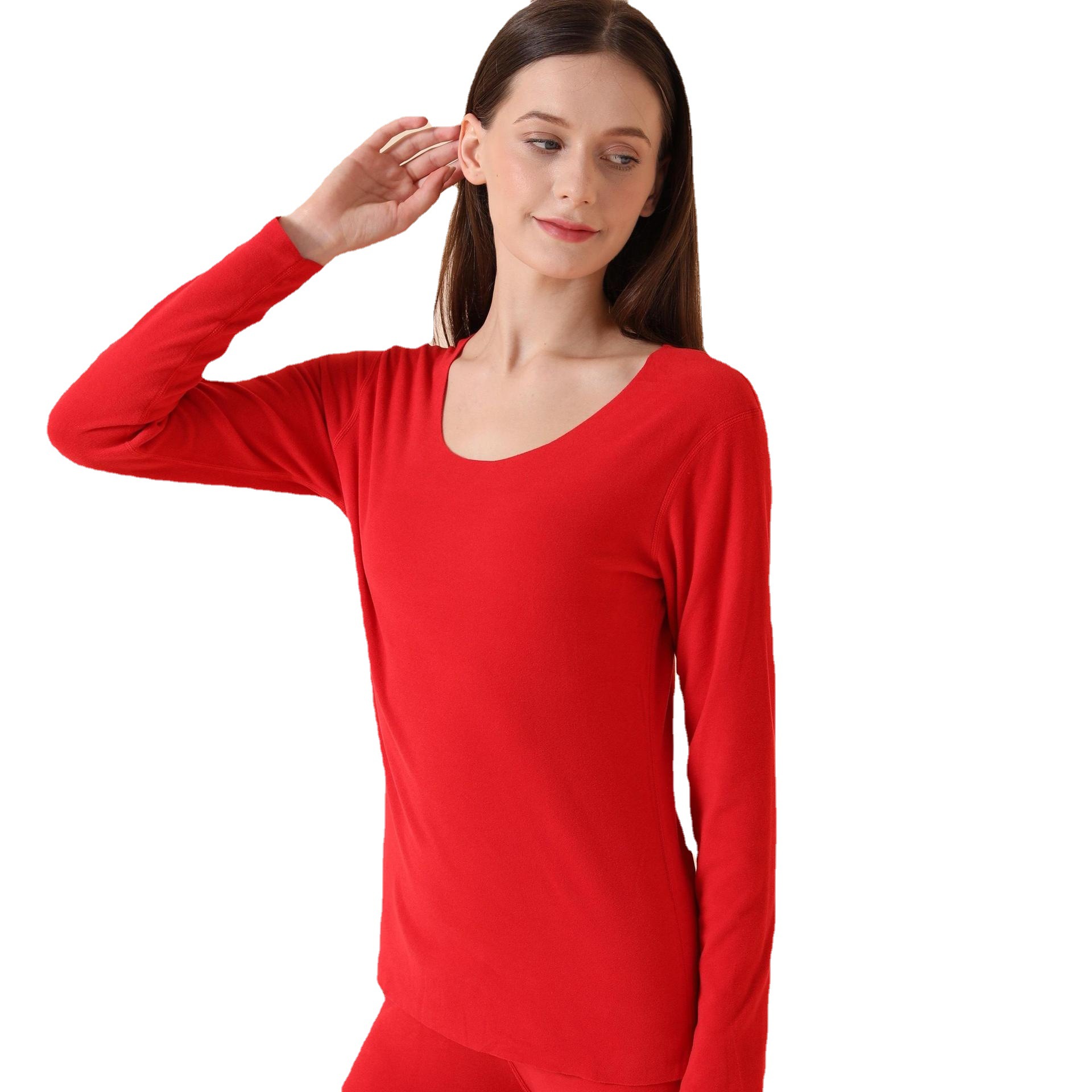 Women's Traceless Thermal Underwear suit Winter Round Neck Autumn Clothes and Pants 37 Degree Insulation Free Cut Quick Hand Shake