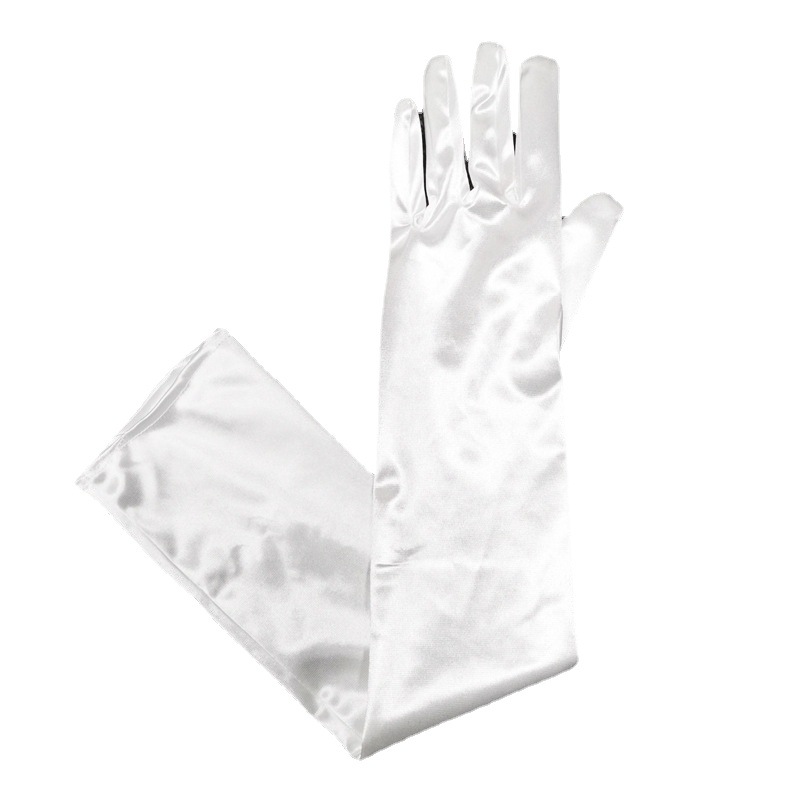 Satin Gloves Extended Gown Satin Wedding Performance Prom Costume Accessories Etiquette Multicolor Elbow Spandex Evening Dress