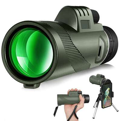 Military Green Classic White Circle 12x 50 Monocular Telescope for Outdoor Fishing and Bird Watching 80x 100 10x 42