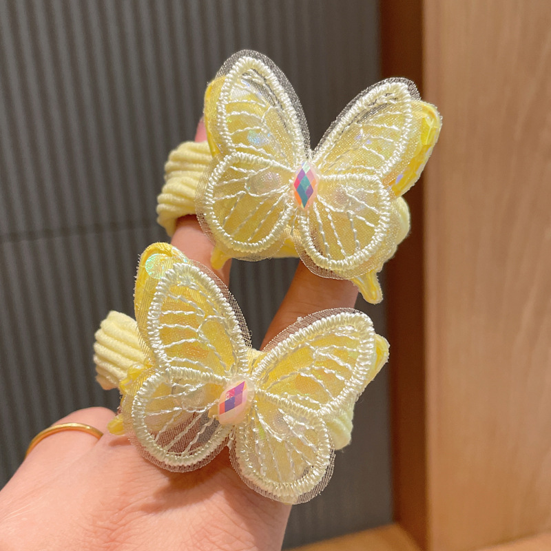 Children's hair rope towel ring does not hurt hair tie hair rope ponytail rubber band hair ring butterfly headdress ball head hair accessories for women