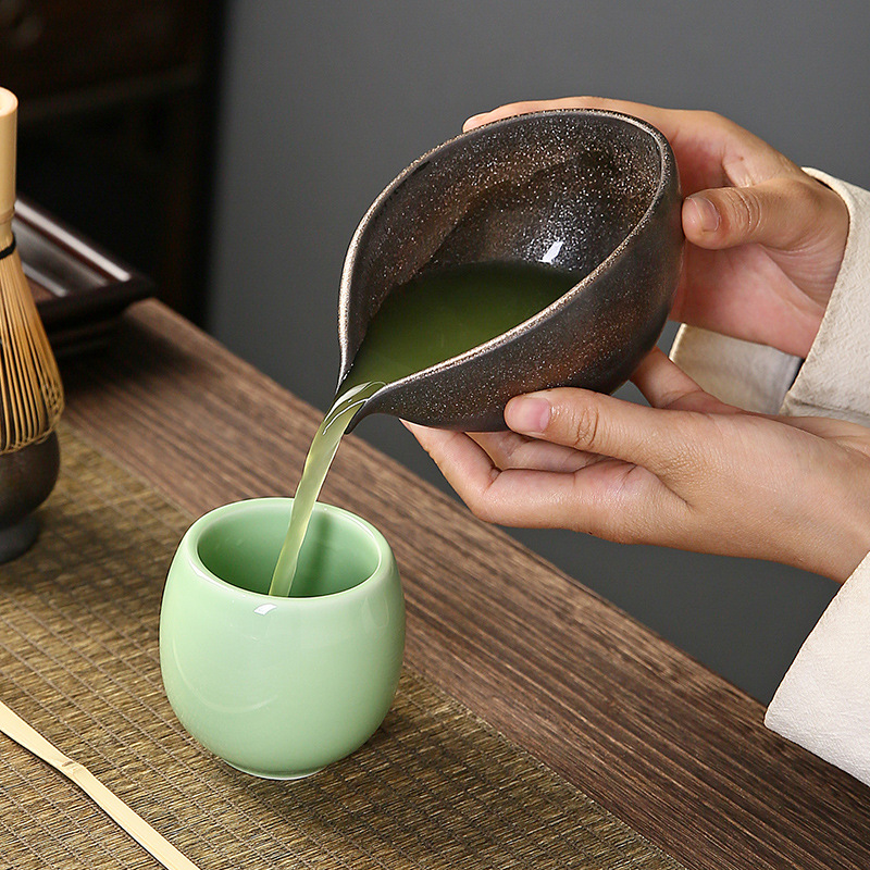 Stoneware matcha bowl Japanese tea set for matcha tea suit tea bamboo matcha brush hundred Benli Song Dynasty tea ceremony