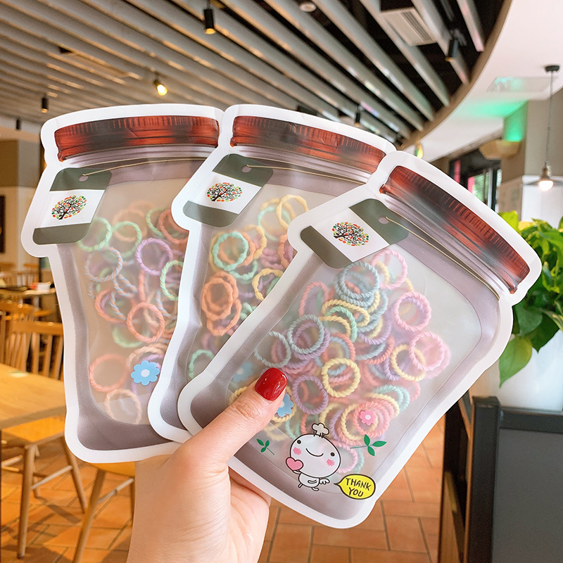 Korean version of children's color hair band baby hair band girls do not hurt hair thumb ring mini baby hair rope