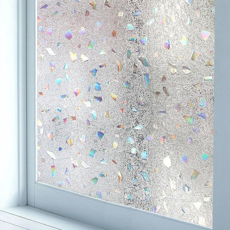 3D multicolored stone electrostatic window sticker transparent opaque glass film privacy anti-peep film decorative window film