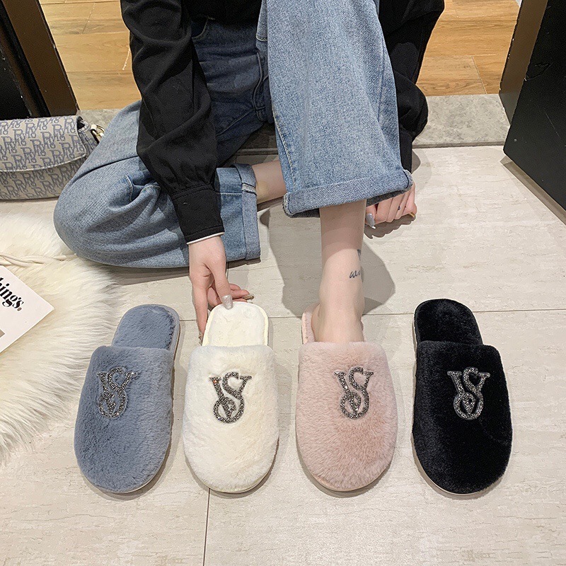 New Autumn and Winter Warm Cotton Slippers Indoor Floor Thick Sole Couple Home Shoes Home Soft Sole Anti-Mao Slippers for Women