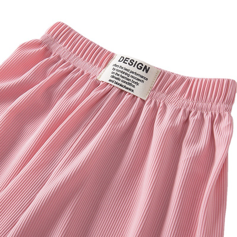 Parent-child Summer Thin Breathable Pit Straight Pants Mother and Daughter Fashion Casual Wide Leg Pants Baby's Leg Anti-mosquito Pants
