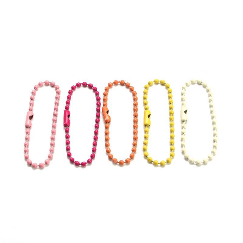 diy jewelry accessories wholesale color bead chain chain metal paint iron bead chain buckle pendant connection tag chain