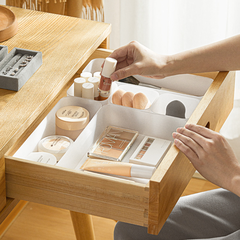 Nachuan Home Desktop Free Combination Transparent Plastic Cosmetic Storage Box Drawer Sorting Items Sorting Box