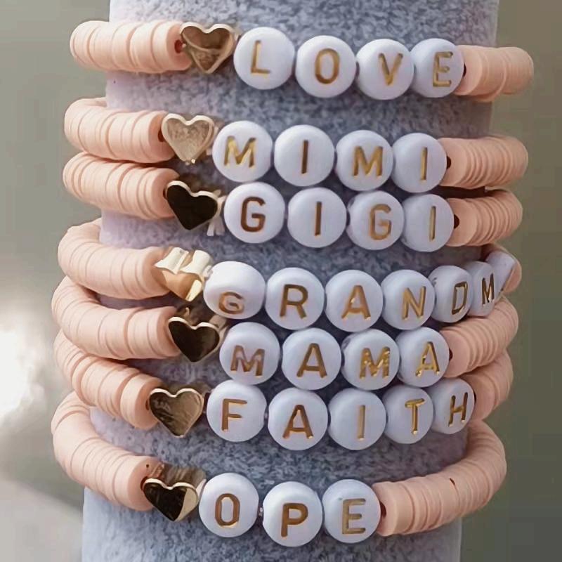 European and American Cross-border Explosions 6mm Rainbow Soft Pottery Jewelry Color Sliced Soft Pottery Bracelet Women's Mix and Match Beach Style Bracelet