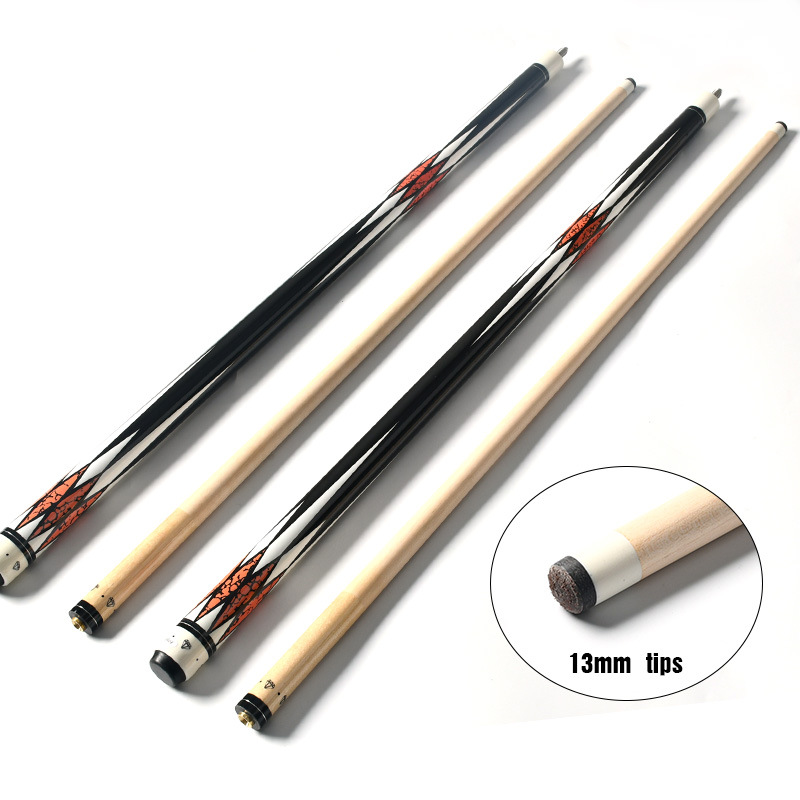 American-style large-head billiard cue 1/2 two-section billiard cue Chinese-style Nine-ball solid wood 57-inch billiard cue