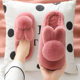 Cotton slippers women's winter thick-soled non-slip three-dimensional plush warm home indoor couple cute outer wear bag heel confinement shoes