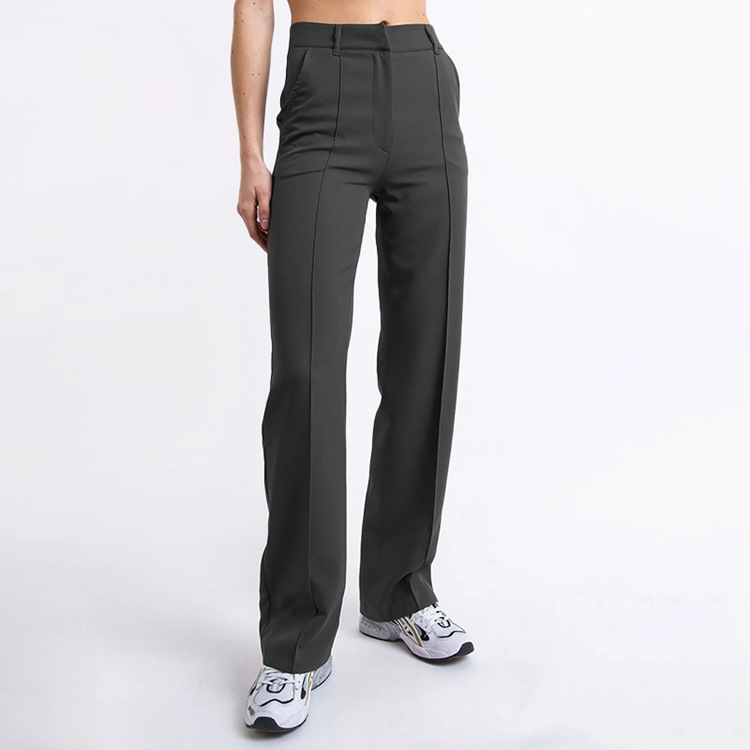 Commuter Business Casual Pants 2023 Spring New Solid Color Simple Fashion Straight Leg Wide Leg Pants Slim Fit Trousers